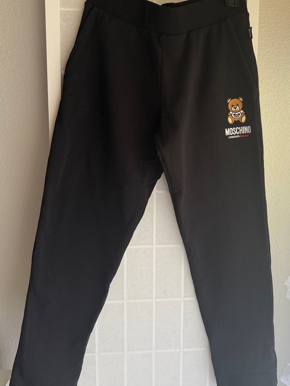 Moschino women Black Teddy Logo Joggers